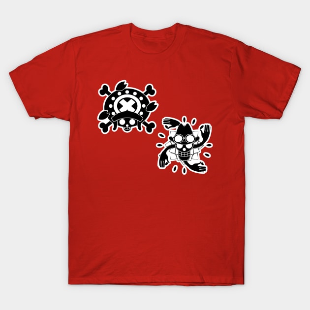 Chopper and Robin Jolly Roger 2 T-Shirt by onepiecechibiproject